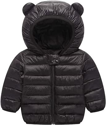 Winter Down Coats for Kids Baby Boys Girls Light Puffer Padded Jacket Bear Hoods Infant Outerwear