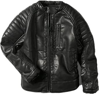 LJYH Boys Faux Leather Jacket Children's Collar Motorcycle Leather Coat