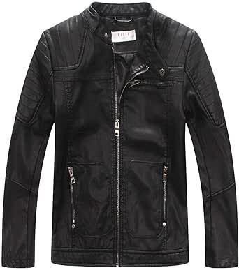 LJYH Boys' Faux Soft Leather Jackets Children Biker Outerwear Coats Black