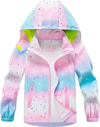 HZXVic Toddler Boys Raincoat Waterproof,Lightweight Kids Rain Poncho Jacket Windbreaker Outwear Coat