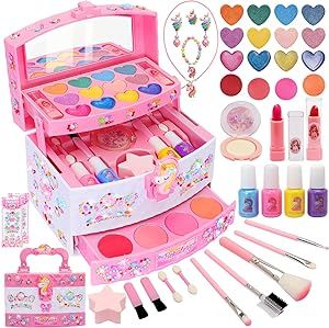 Toys for Girls,Washable Real Kids-Makeup-Kit-for-Girl,Toddler-Toys for 3 4 5 6 7 8 9 10 11 12 Year Old Girls,Christmas Birthday Unicorns-Gifts-for-Girls,Makeup-for-Kids-Toys,Princess-Dresses-for-Girls