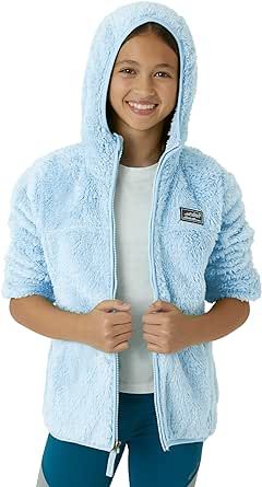 Eddie Bauer Girls' Jacket - Kids' Full Zip Ultra Soft Sherpa Fleece Hoodie Sweatshirt for Boys and Girls (5-20)