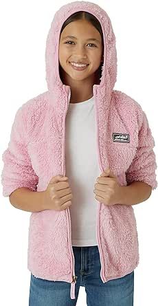 Eddie Bauer Girls' Jacket - Kids' Full Zip Ultra Soft Sherpa Fleece Hoodie Sweatshirt for Boys and Girls (5-20)