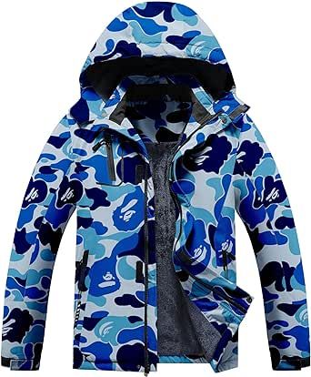 Dr.Cyril Kid's Waterproof Ski Jacket Warm Fleece Lined Hooded Boy's and Girl's Winter Jacket Breathable Removable Coat