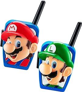 Super Mario Bros Walkie Talkies Kids Toys, Long Range, Two Way Static Free Handheld Radios, Designed for Indoor or Outdoor Games for Kids Aged 3 and Up