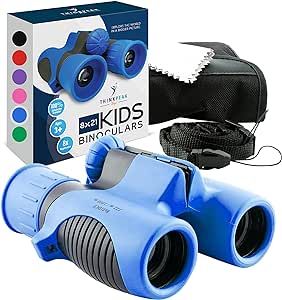 THINKPEAK Binoculars for Kids, 8x21 Kids Binoculars for Kids 8-12, Birthday Presents Back to School Gifts for Kids, Kids Binoculars for 3-12 Years Boys and Girls, Blue