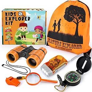 ESSENSON Kids Explorer Kit - Adventure Kit for Kids, Outdoor Explorer Kit with Binoculars, Summer Outdoor Toys for Kids Ages 4-8