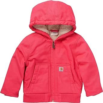 Carhartt Girls' Sherpa-Lined Hooded Canvas Zip-up Jacket