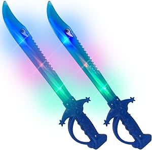 ArtCreativity Light Up Shark Sword for Kids - Halloween Dress-Up Toy Sword with Flashing LED Lights - Best Birthday Gift for Boys and Girls Ages 3, 4, 5, 6, 7, 8