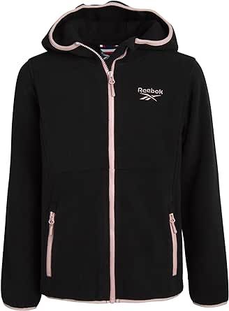 Reebok Girls' Fleece Jacket - Polar Fleece Hoodie Sweatshirt Jacket - Lightweight Coat for Girls (4-16)