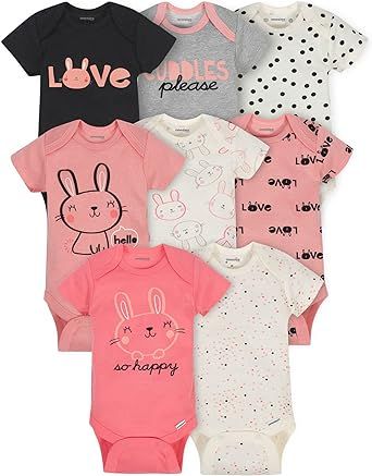 Onesies Brand baby-girls 8-pack Short Sleeve Mix & Match Bodysuits