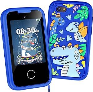 Kids Smart Phone for Boys, Christmas Birthday Gifts for Boy Girl Age 3-10 Kids Toys Cell Phone, 2.8" Touchscreen Toddler Learning Play Toy Phone with Dual Camera, Game, Music Player, 8G SD Card (Blue)