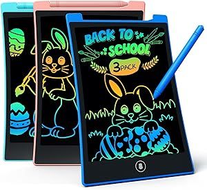 KOKODI Kids Toys 3 Pack LCD Writing Tablet, Colorful Toddler Drawing Pad Doodle Board Erasable, Educational Learning Toys Birthday Gifts for Boys Girls Age 3 4 5 6 7 8, Blue & Pink & Green