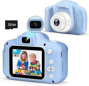 Kids Camera Toys for 3 4 5 6 7 8 9 Year Old Boys Girls,Christmas Birthday Gift for Age 3-8 Boys,Child Toddler Video Selfie Camera with 32GB SD Card(Blue)