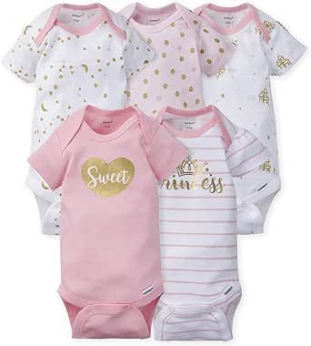 Gerber baby-girls 5-pack Short Sleeve Variety Onesies Bodysuits