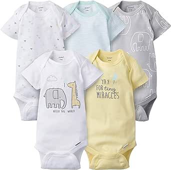 Gerber Unisex Baby 5-Pack Short-Sleeve Onesies