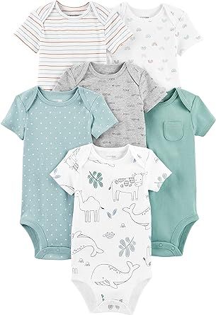 Simple Joys by Carter's Unisex Babies' Short-Sleeve Bodysuit, Multipacks