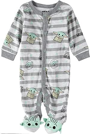 Star Wars Baby Boys The Mandalorian Footie Pajamas Romper Baby Yoda - Baby Pajamas - Baby Sleeper