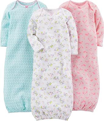 Simple Joys by Carter's Girls' 3-Pack Cotton Sleeper Gown