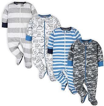 Onesies Brand baby-boys 4-pack Sleep 'N Play Footies