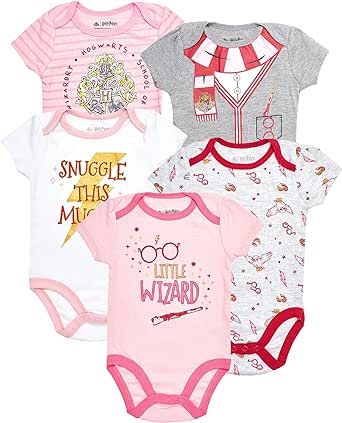 Harry Potter Baby Girls Bodysuit 5-Pack Baby Clothes Baby Gifts - Baby Bodysuit Multipack