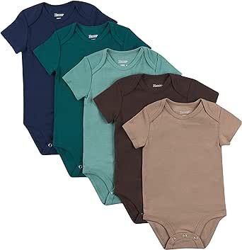 Hanes Baby Bodysuits, Ultimate Flexy Short Sleeve for Boys & Girls, 5-Pack