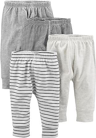 Simple Joys by Carter's Unisex Babies' Cotton Pants, Pack of 4